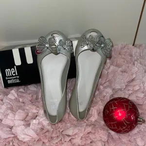 Melissa silver butterfly flats nwt