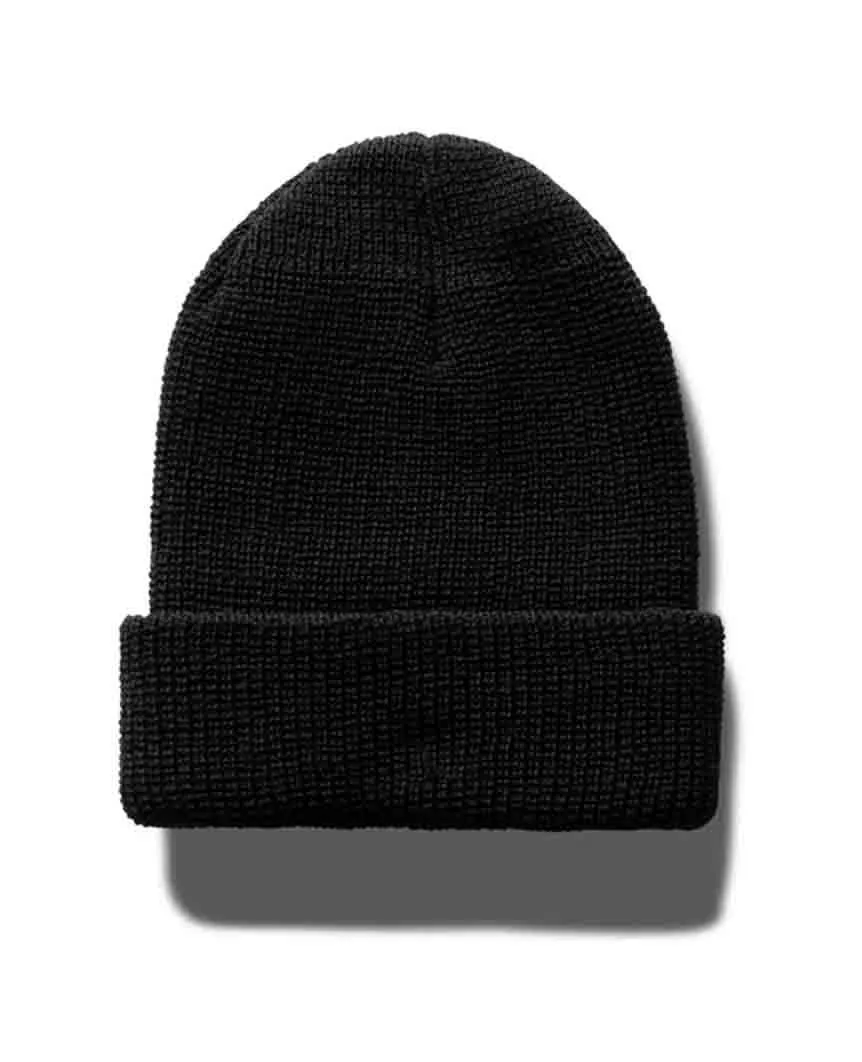 Merino Crest Label Beanie Black