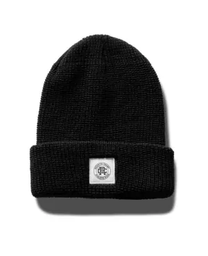 Merino Crest Label Beanie Black