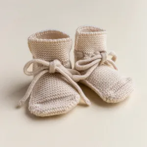 Merino Wool Baby Booties (Cream)