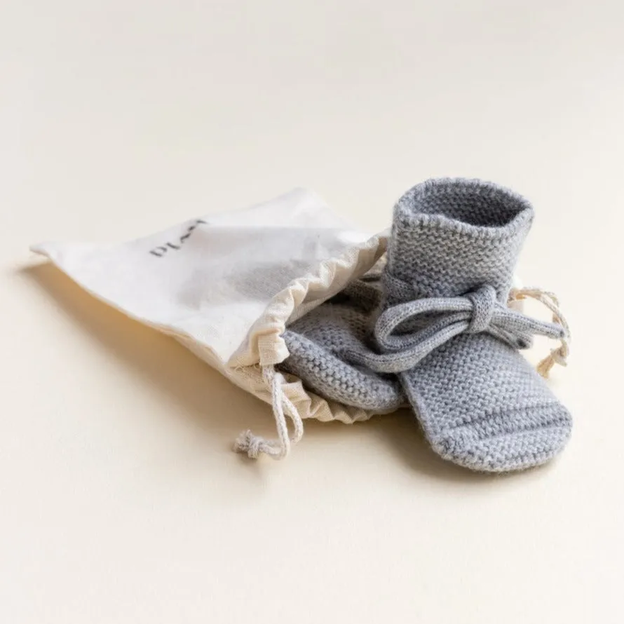 Merino Wool Baby Booties (Grey)