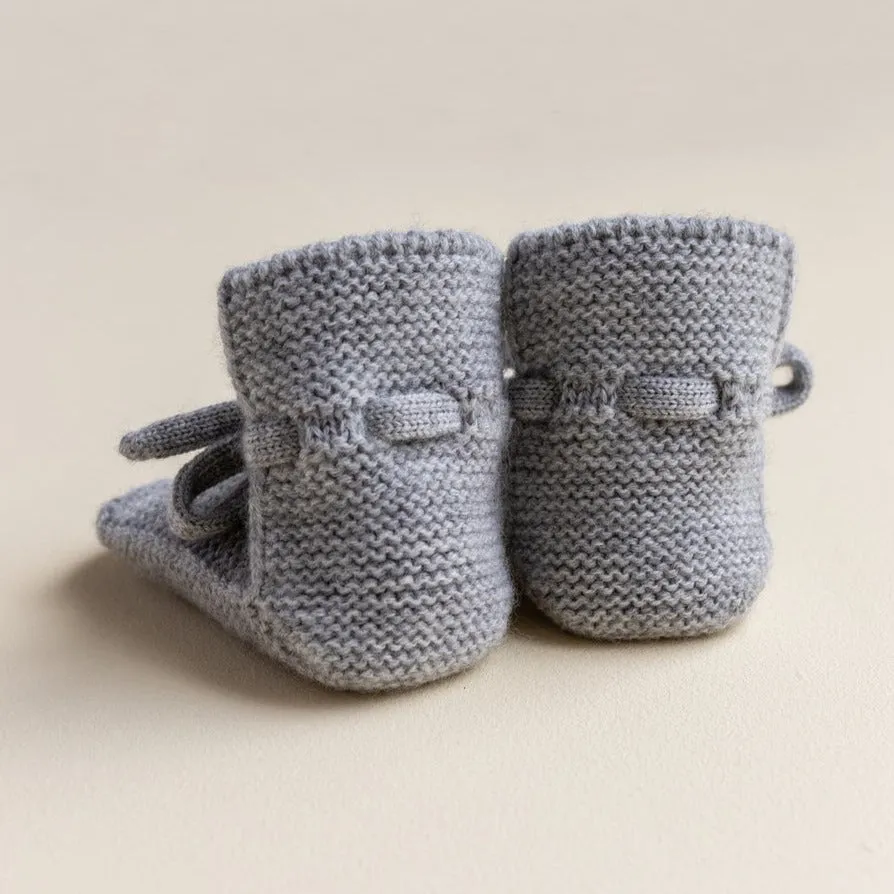 Merino Wool Baby Booties (Grey)