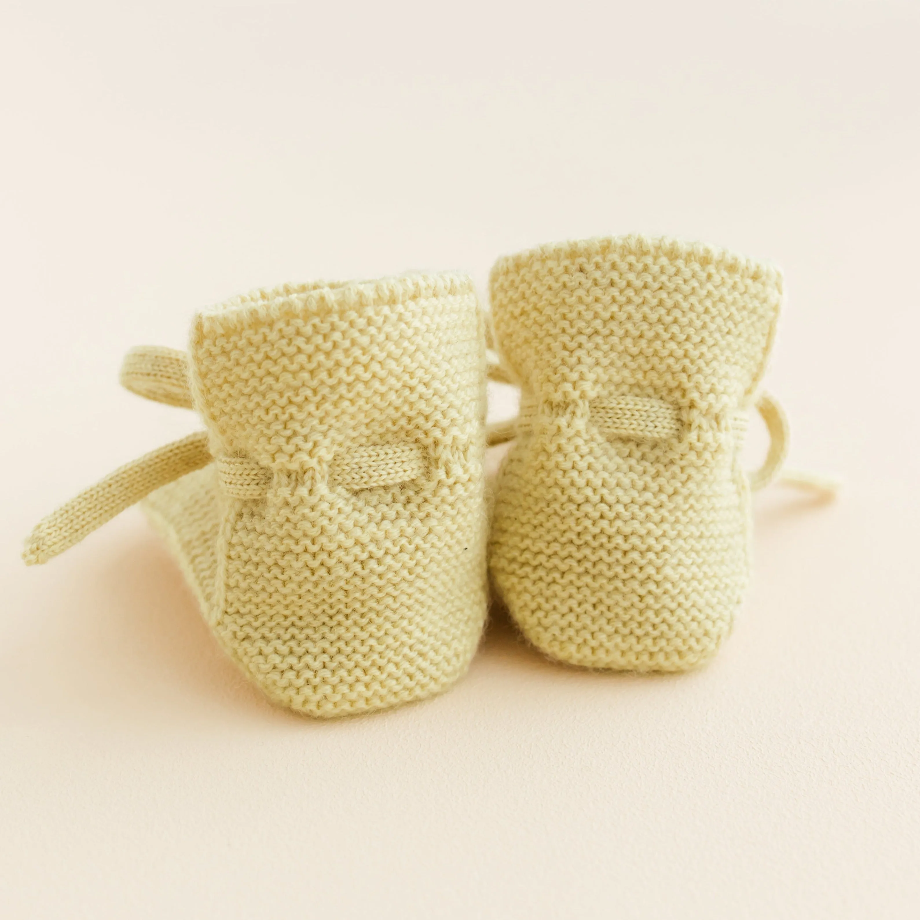 Merino Wool Baby Booties (Light Yellow)