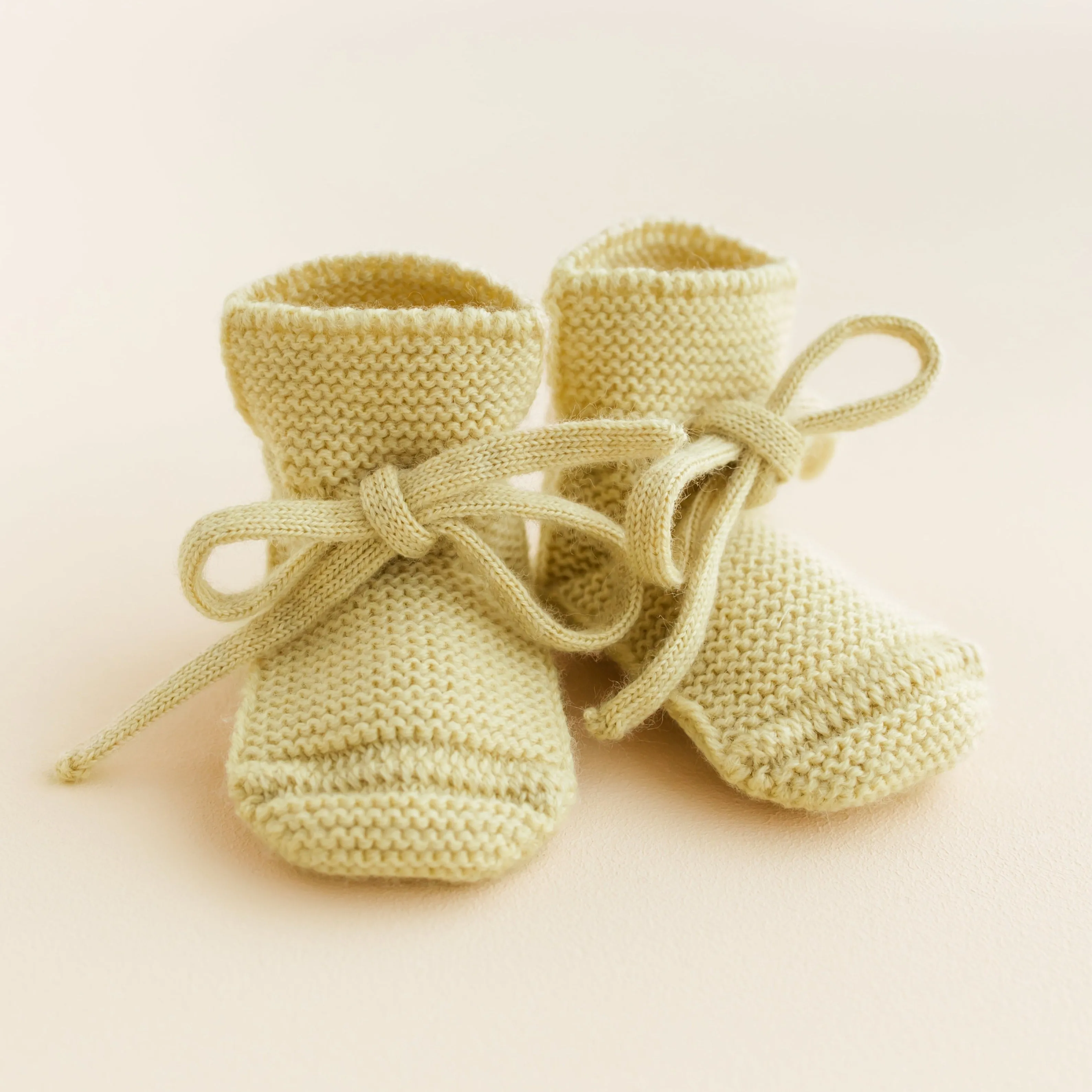 Merino Wool Baby Booties (Light Yellow)
