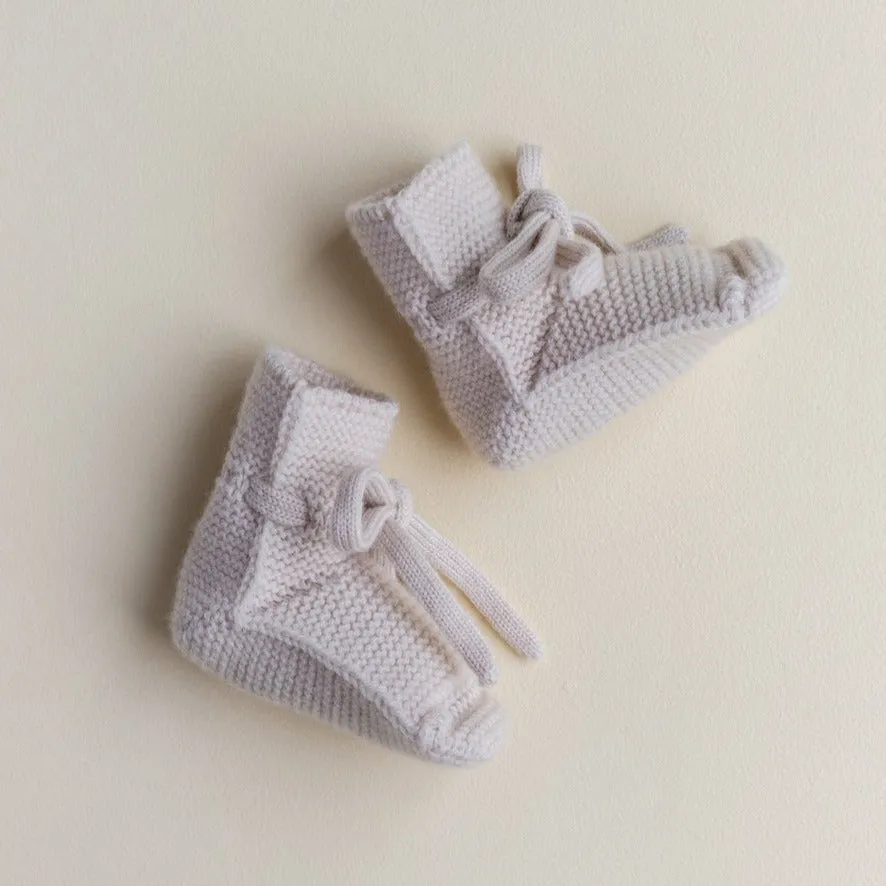 Merino Wool Baby Booties (Off White)