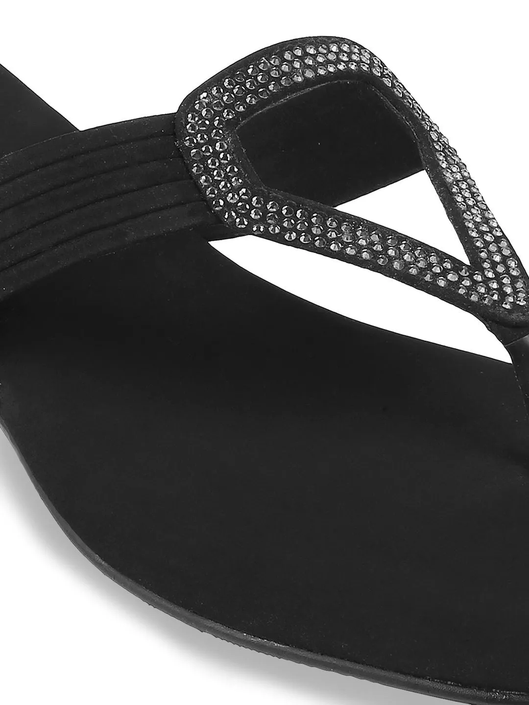 Metro Embellished Open Toe Flats