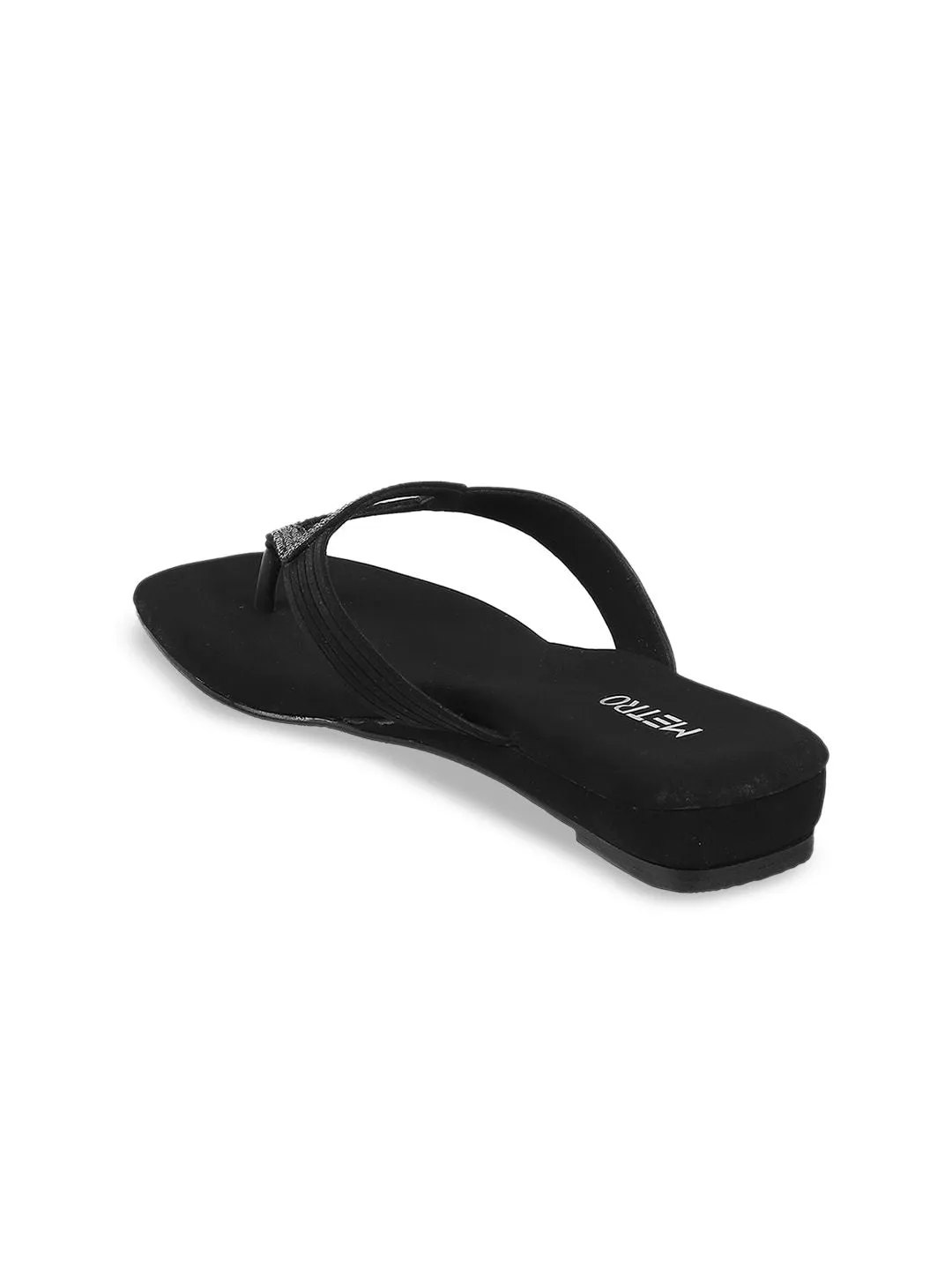 Metro Embellished Open Toe Flats