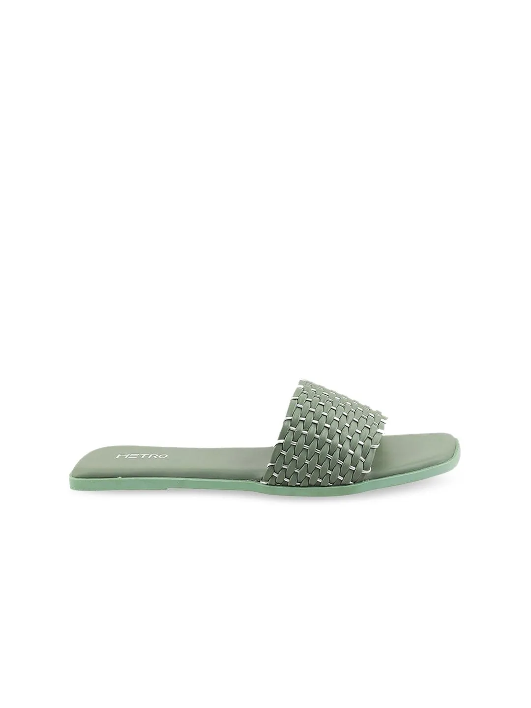 Metro Women Green Open Toe Flats