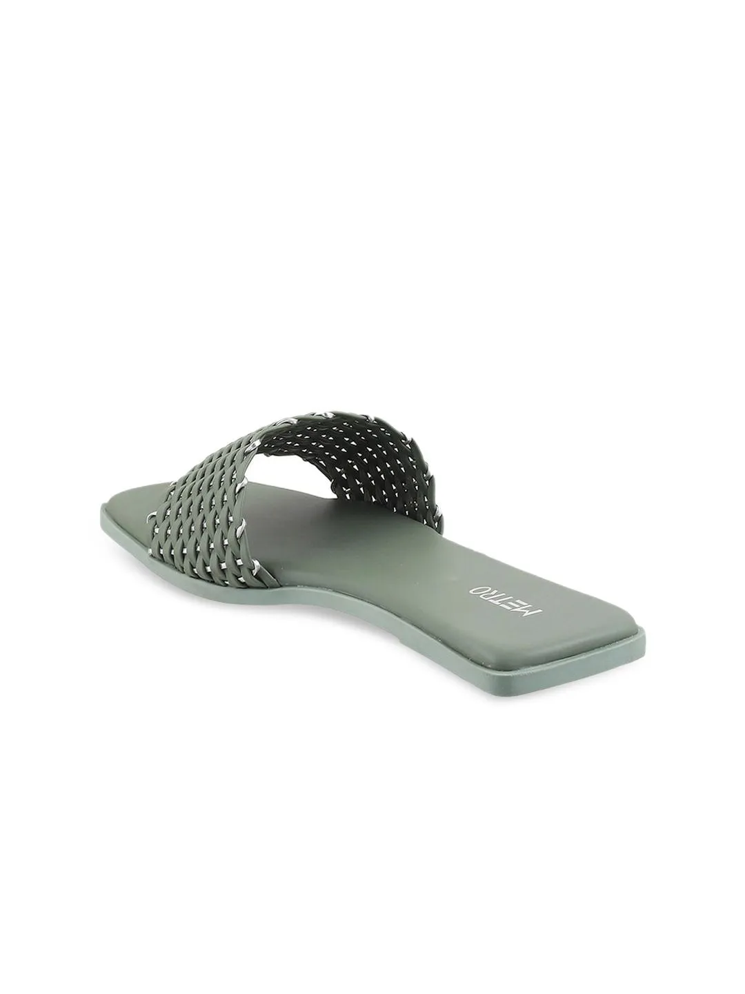 Metro Women Green Open Toe Flats