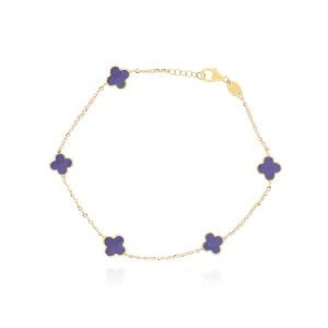 Mini Amethyst Clover Bracelet