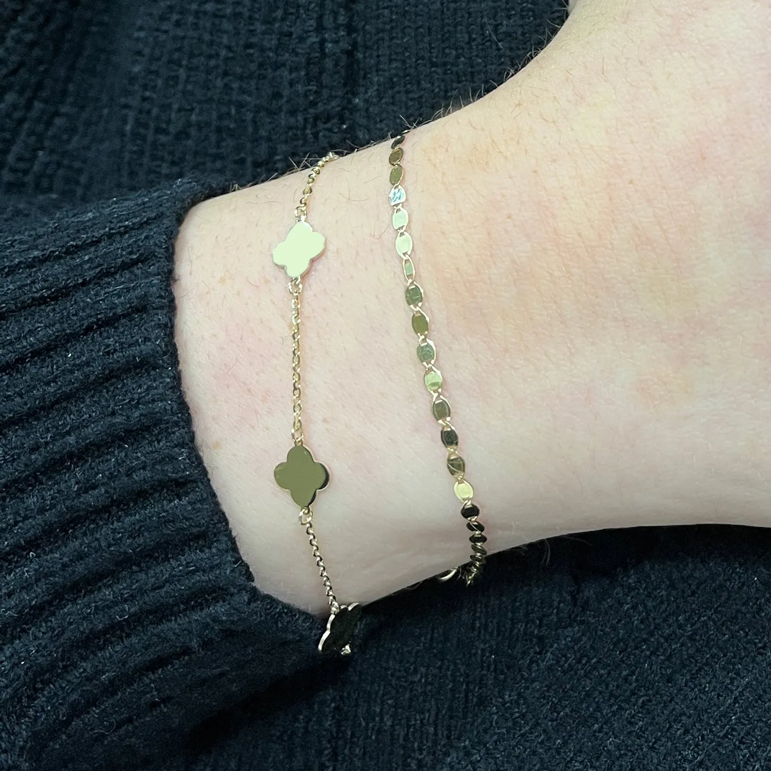 Mini Gold Clover Bracelet