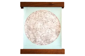 Mini Moon Chart Art Print Canvas Light Aqua