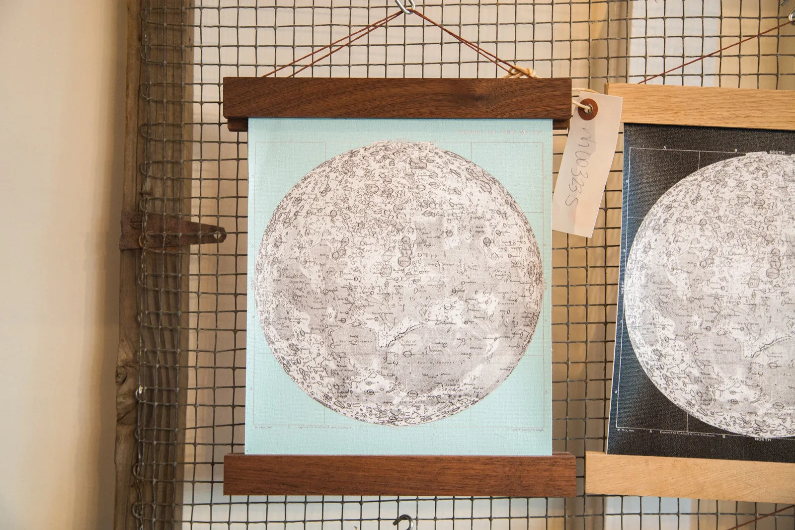 Mini Moon Chart Art Print Canvas Light Aqua