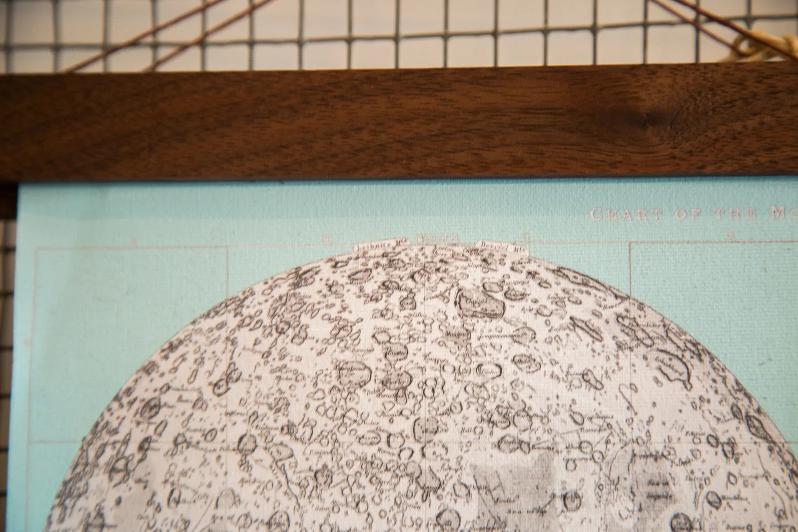 Mini Moon Chart Art Print Canvas Light Aqua