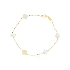 Mini Mother of Pearl Clover Bracelet