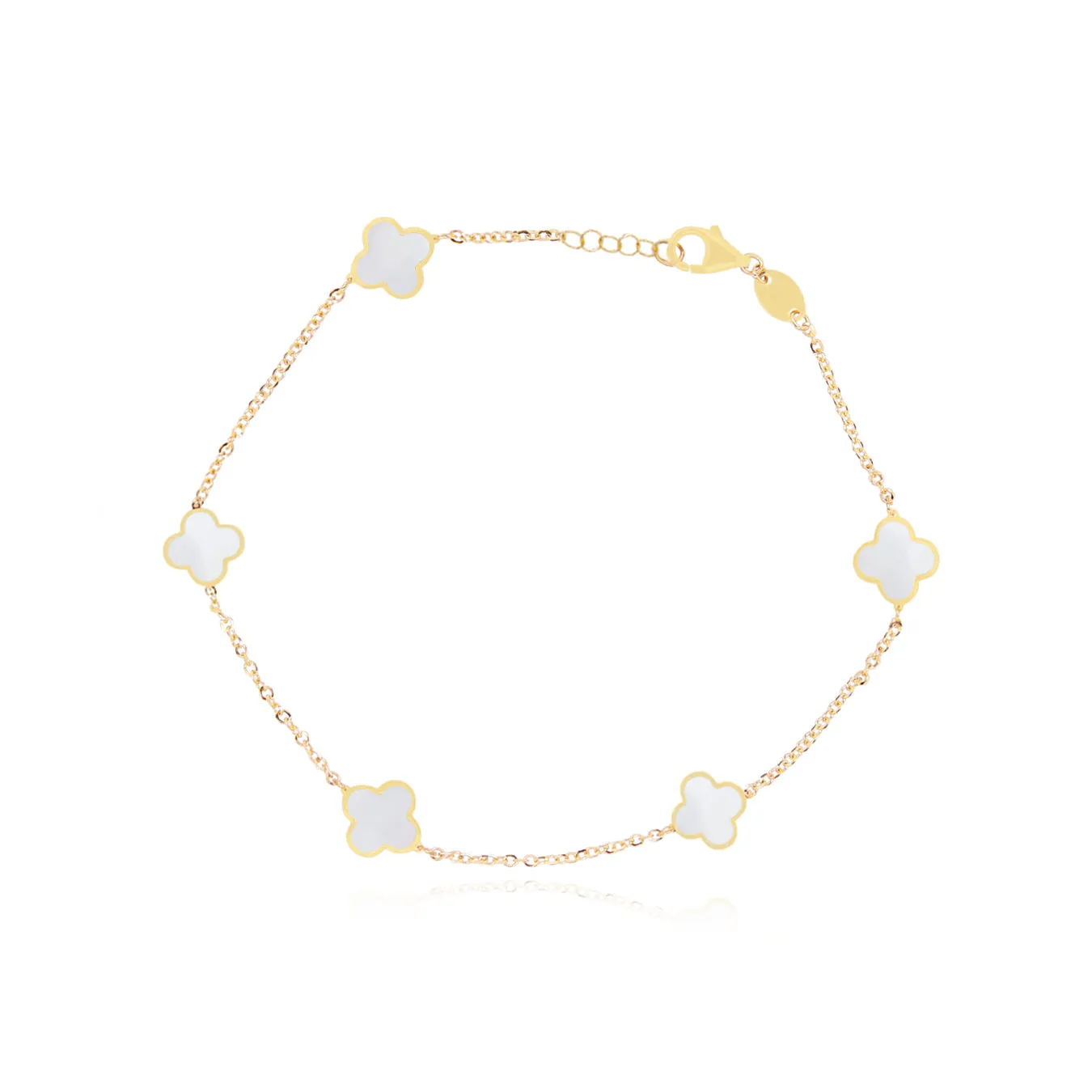Mini Mother of Pearl Clover Bracelet