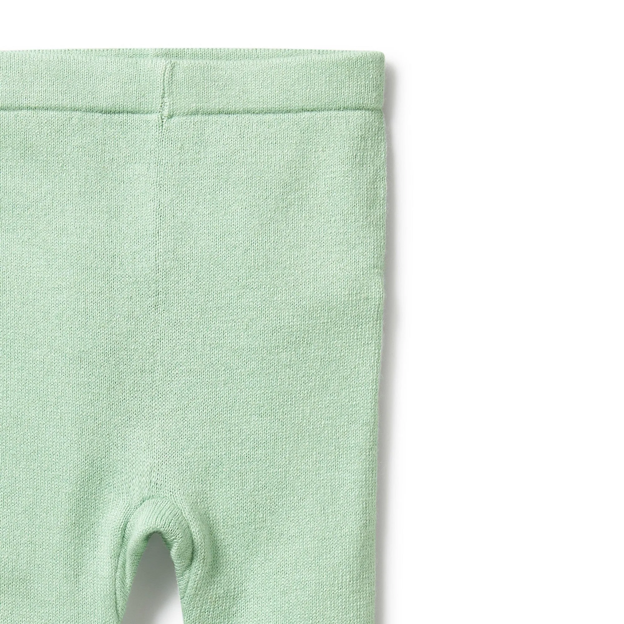 Mint Green Knitted Legging With Feet