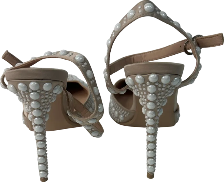 Misspap Nude Gem Heels UK 5 EU 38 👠