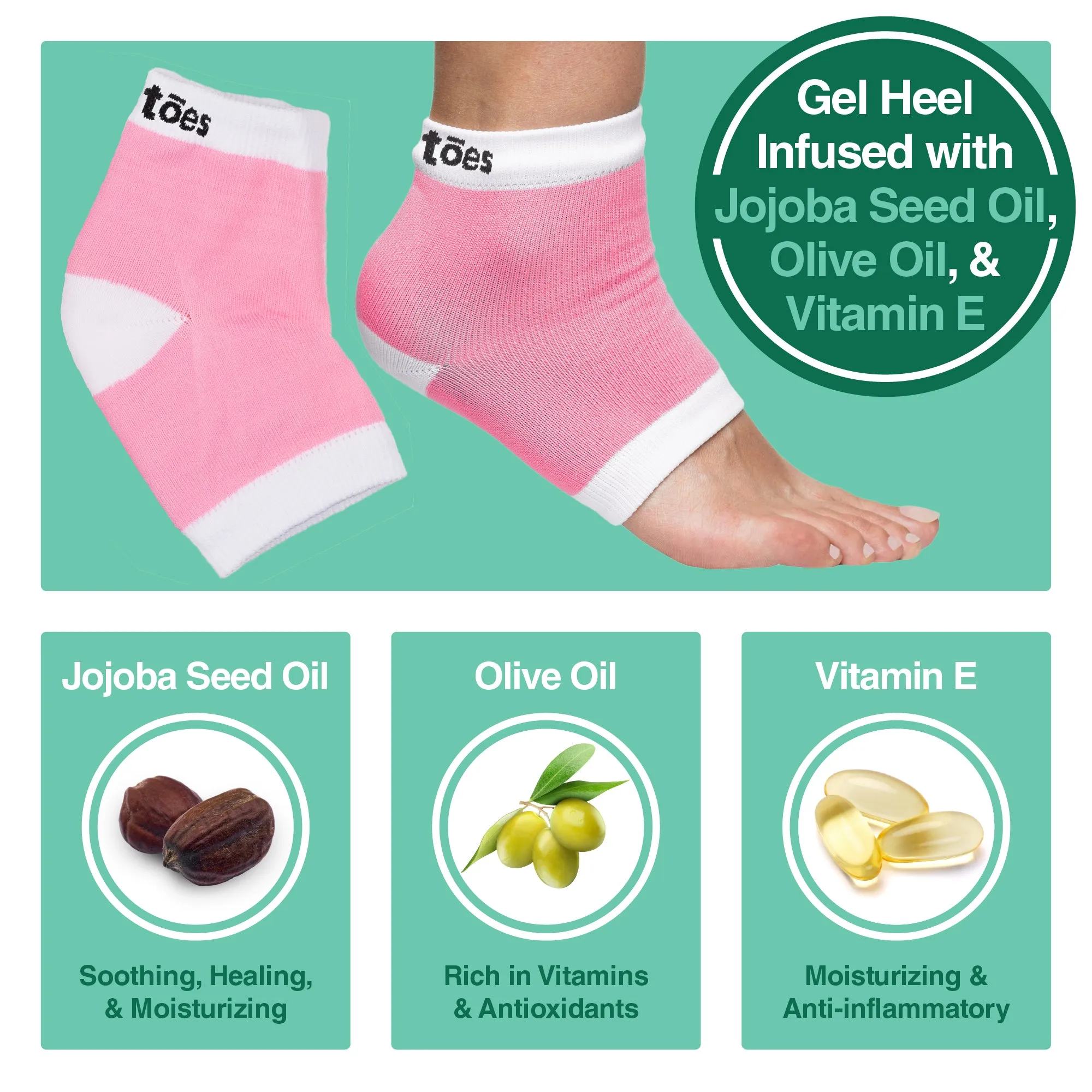 Moisturizing Gel Heel Socks - Cotton