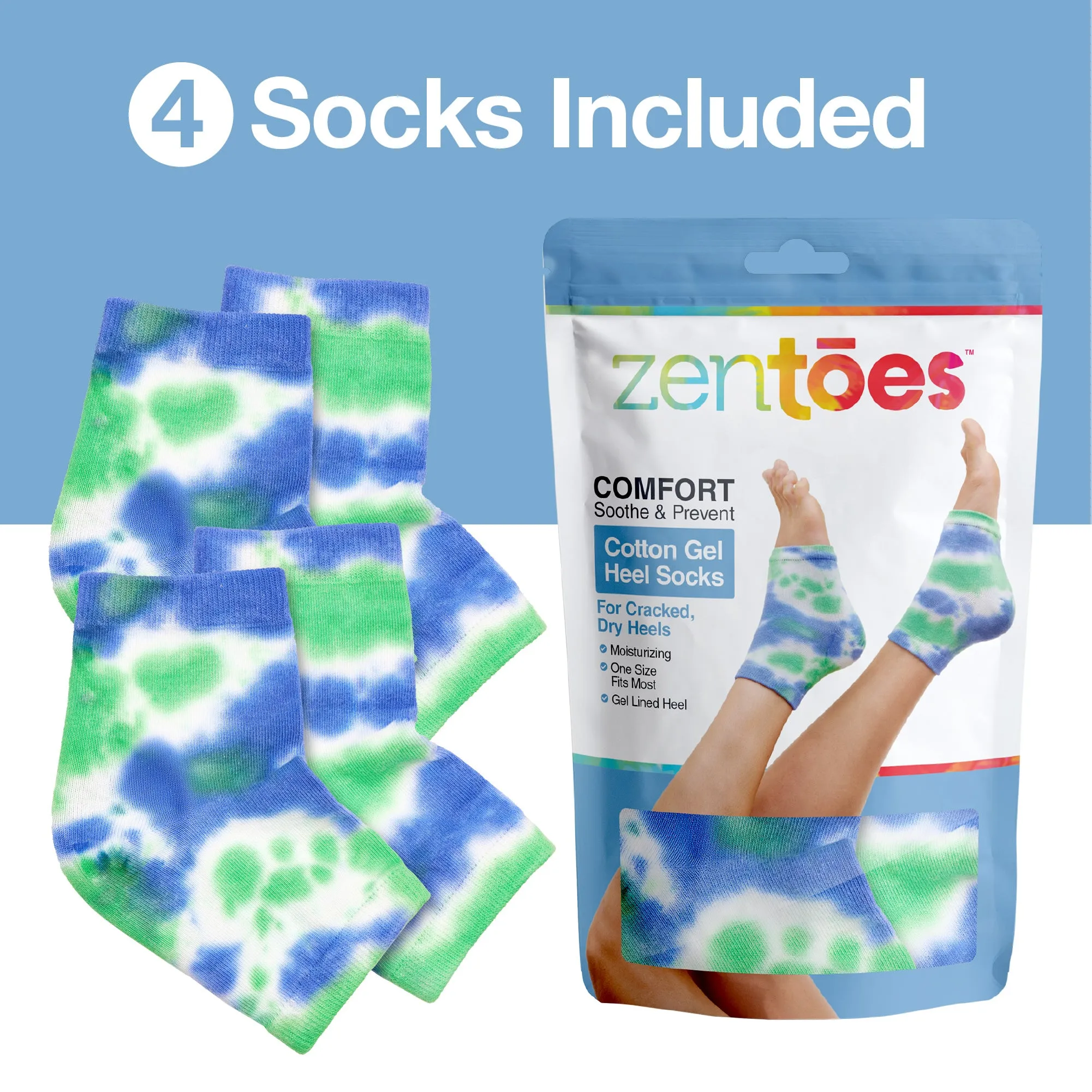 Moisturizing Gel Heel Socks - Tie Dye
