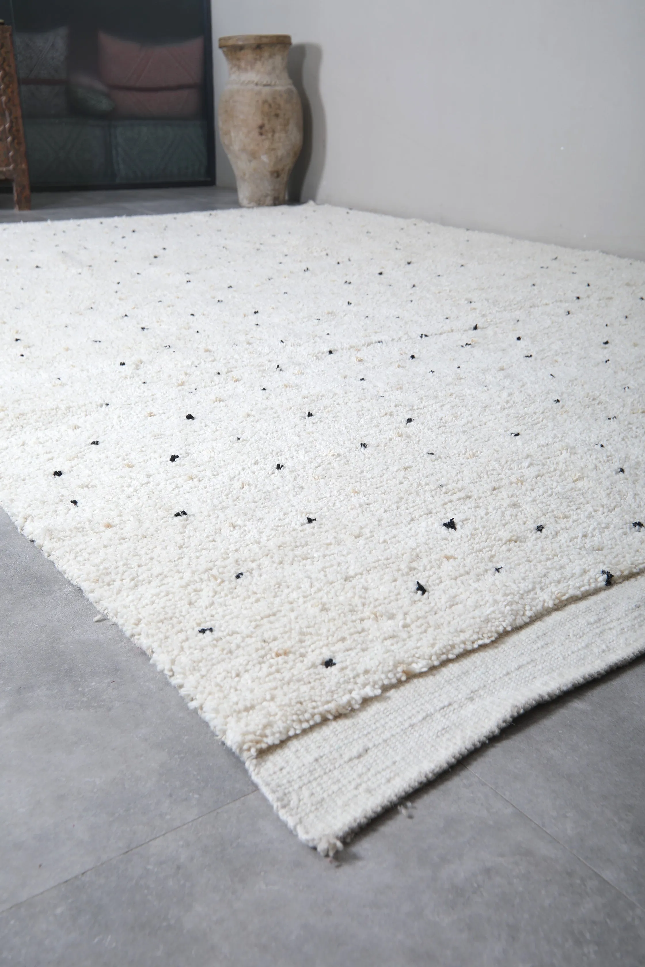 Moroccan Rug Dotted - Wool Berber Carpet - Custom Rug