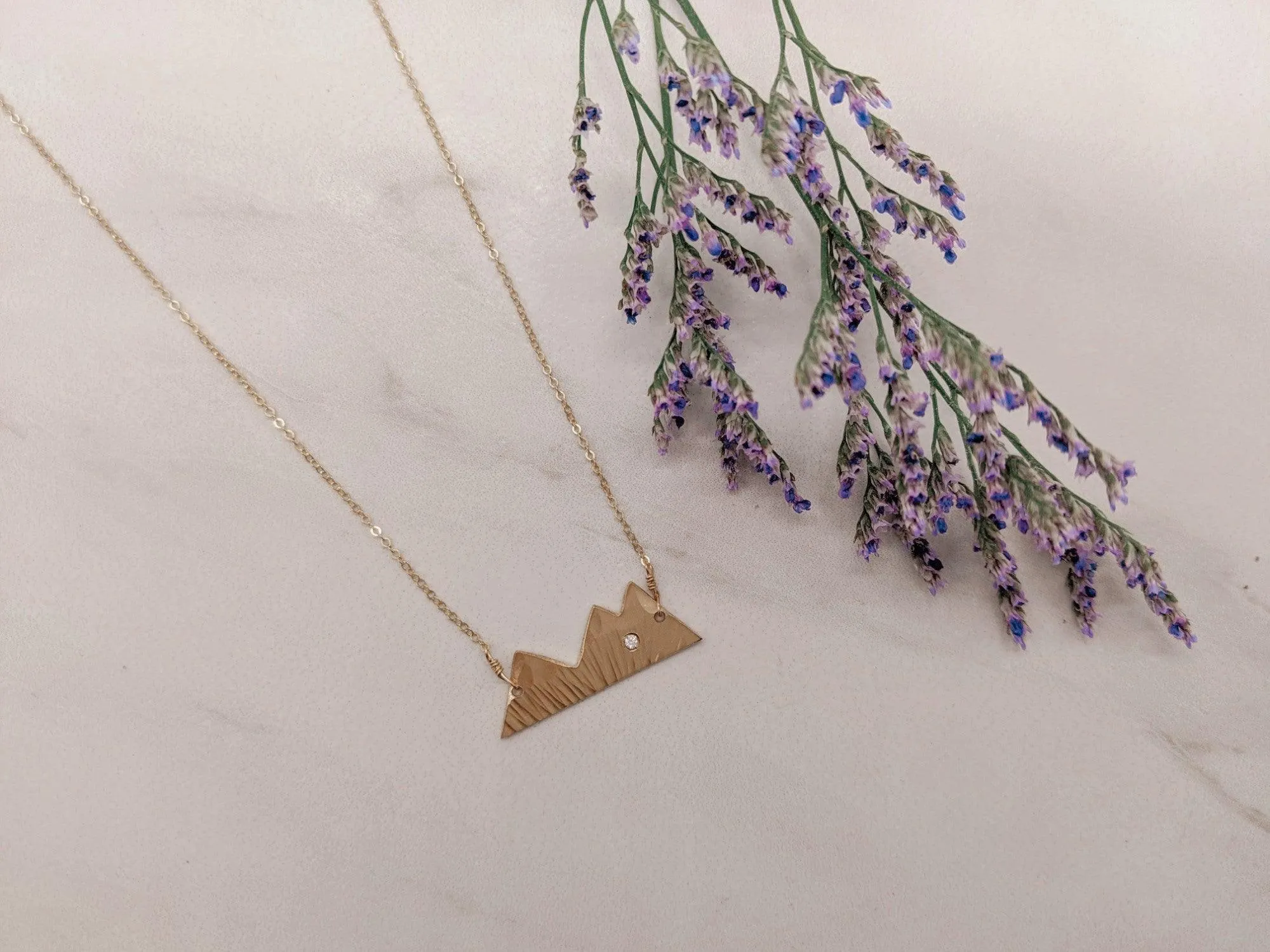 Mountain Necklace with Diamond