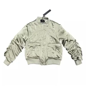 NEW House of Harlow 1960 Satin Bomber Jacket Olive Green Size Small NWT