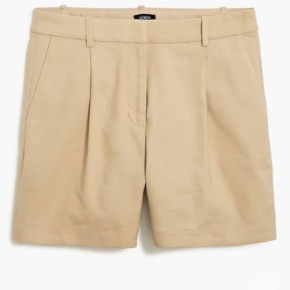 NEW J. Crew Refined Linen-Blend Structured Short in Sandstone Tan Size 14 NWT