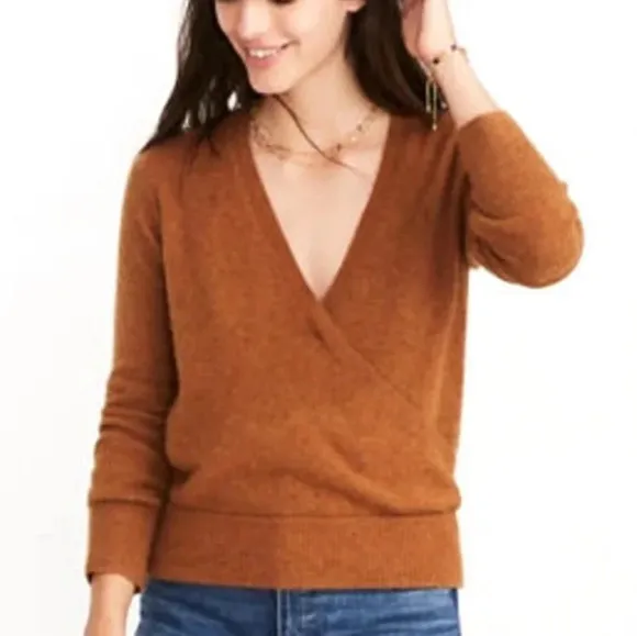 New Madewell Wrap Front Coziest Yarn Sweater S