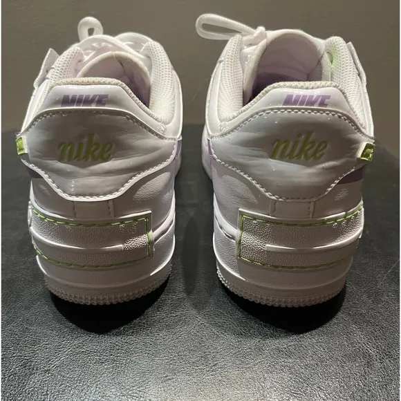 Nike Air Force 1, women’s size 7, purple/green accents