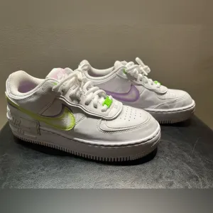 Nike Air Force 1, women’s size 7, purple/green accents