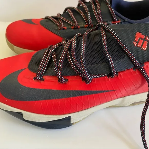 Nike KD 6 Light Crimson &quot;DC&quot;‎ Sneakers Red White Blue Men’s Size 9