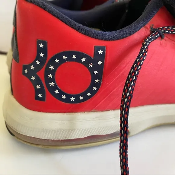 Nike KD 6 Light Crimson &quot;DC&quot;‎ Sneakers Red White Blue Men’s Size 9