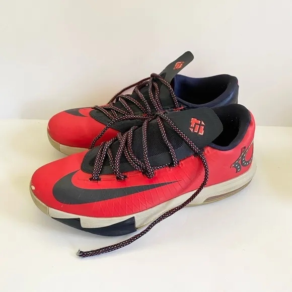 Nike KD 6 Light Crimson &quot;DC&quot;‎ Sneakers Red White Blue Men’s Size 9