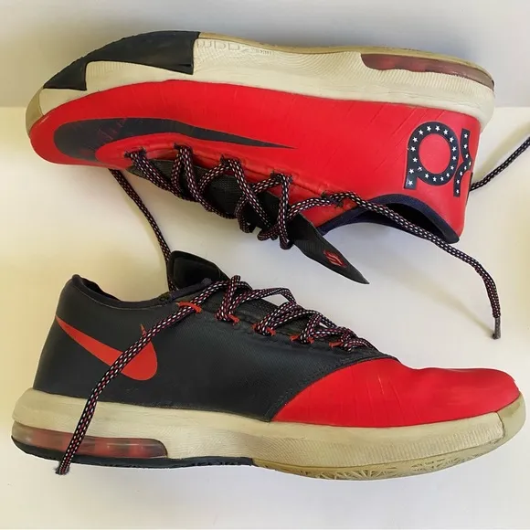 Nike KD 6 Light Crimson &quot;DC&quot;‎ Sneakers Red White Blue Men’s Size 9