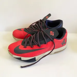 Nike KD 6 Light Crimson &quot;DC&quot;‎ Sneakers Red White Blue Men’s Size 9