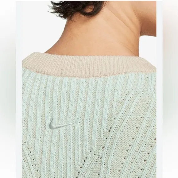 Nike Yoga Luxe Wool blend cover up knit crew neck sweater sz L