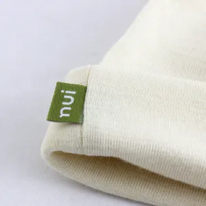 Nui Organics Merino Wool Rib Beanie - Natural