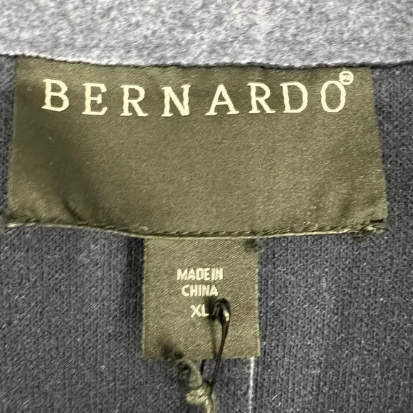 NWT Bernardo Sweater Coat Women's Size XL Blue Longline Cozy One Button Notched