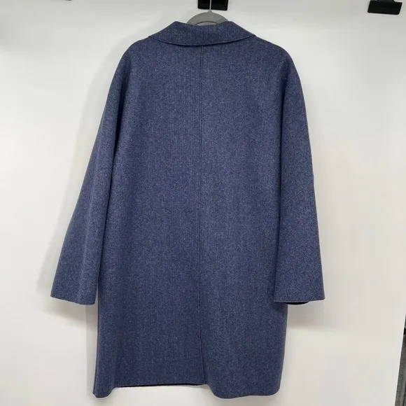 NWT Bernardo Sweater Coat Women's Size XL Blue Longline Cozy One Button Notched