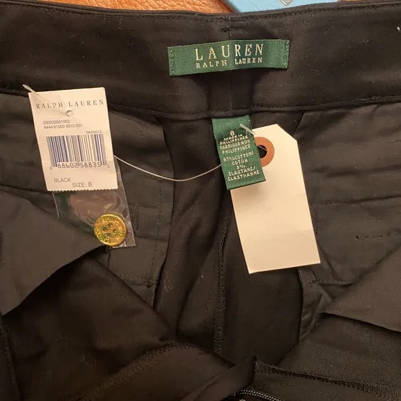 NWT Lauren Ralph Lauren Black Bermuda Shorts sz 8