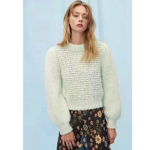 NWT Le Fou Wilfred M Shimmy Sweater Ginger Mint Alpaca Wool Blend