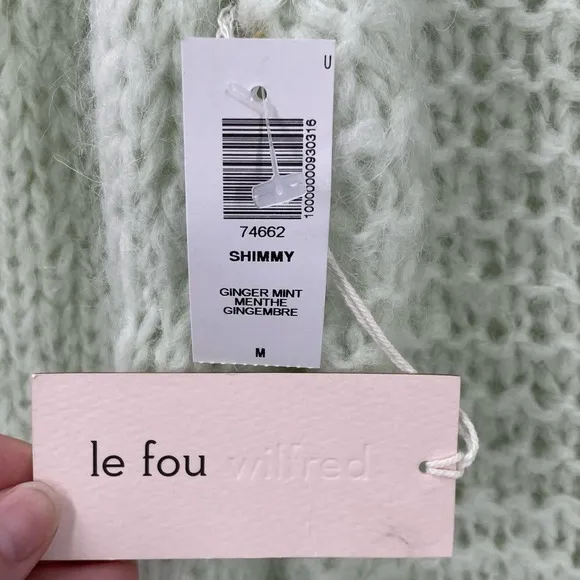 NWT Le Fou Wilfred M Shimmy Sweater Ginger Mint Alpaca Wool Blend