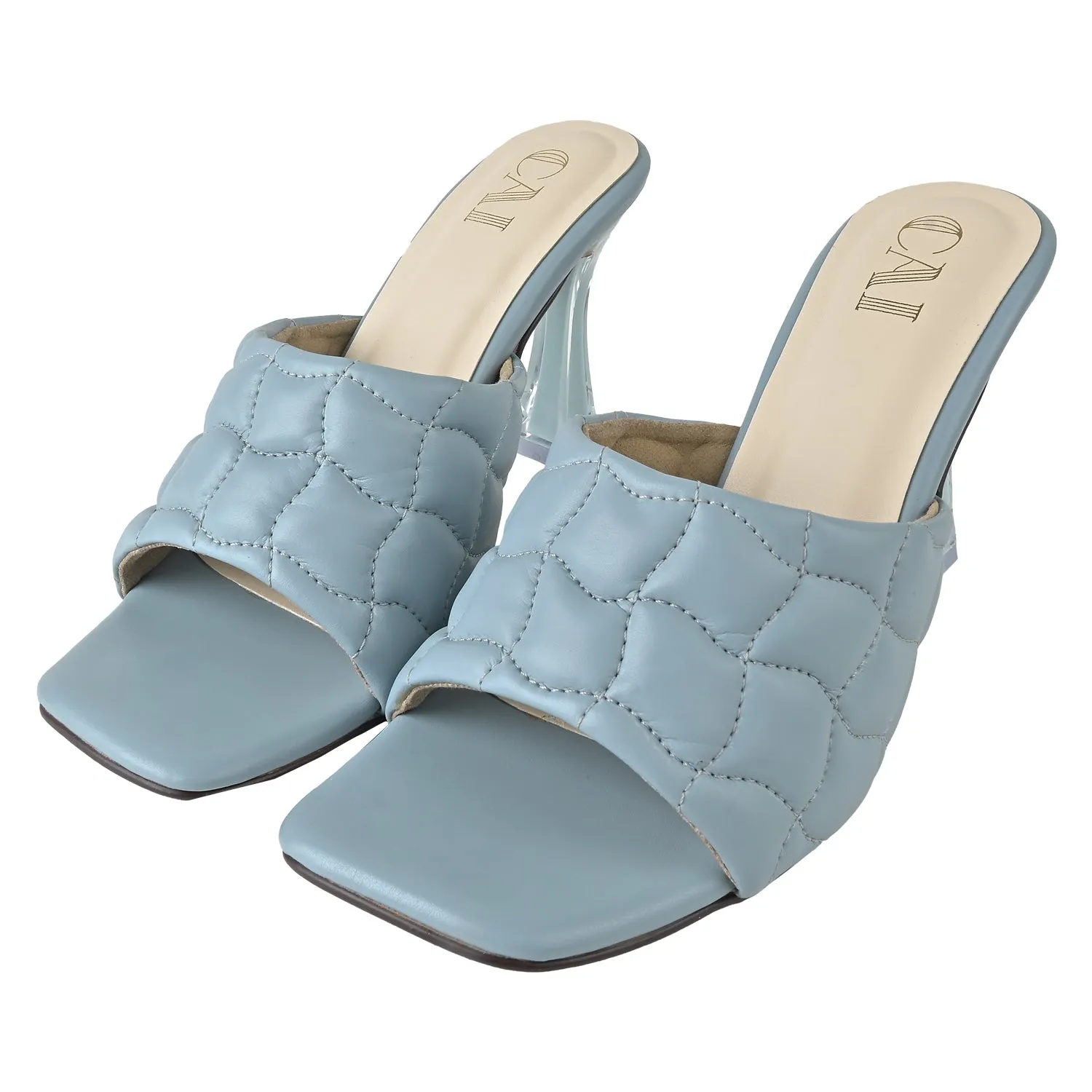 Ocean Blue Quilted Heels