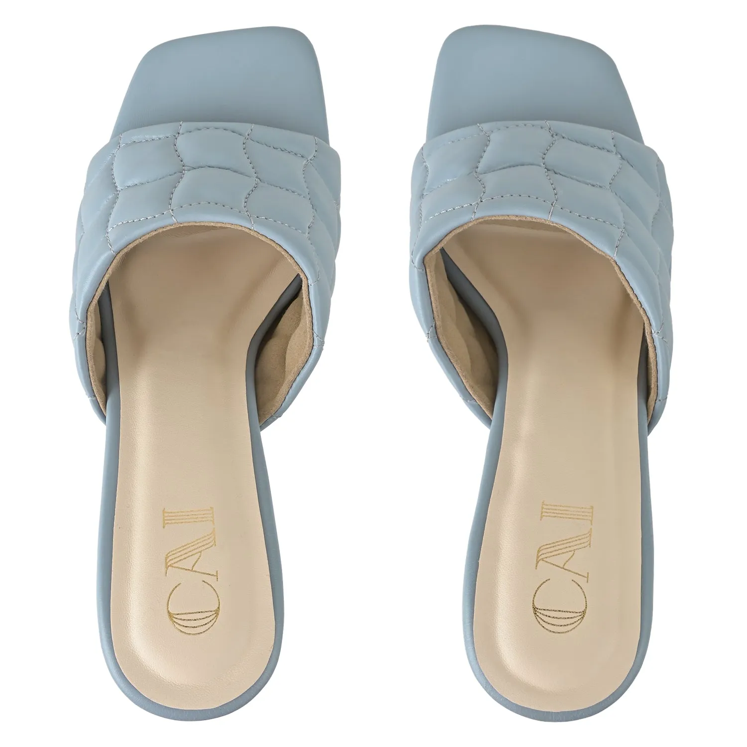 Ocean Blue Quilted Heels