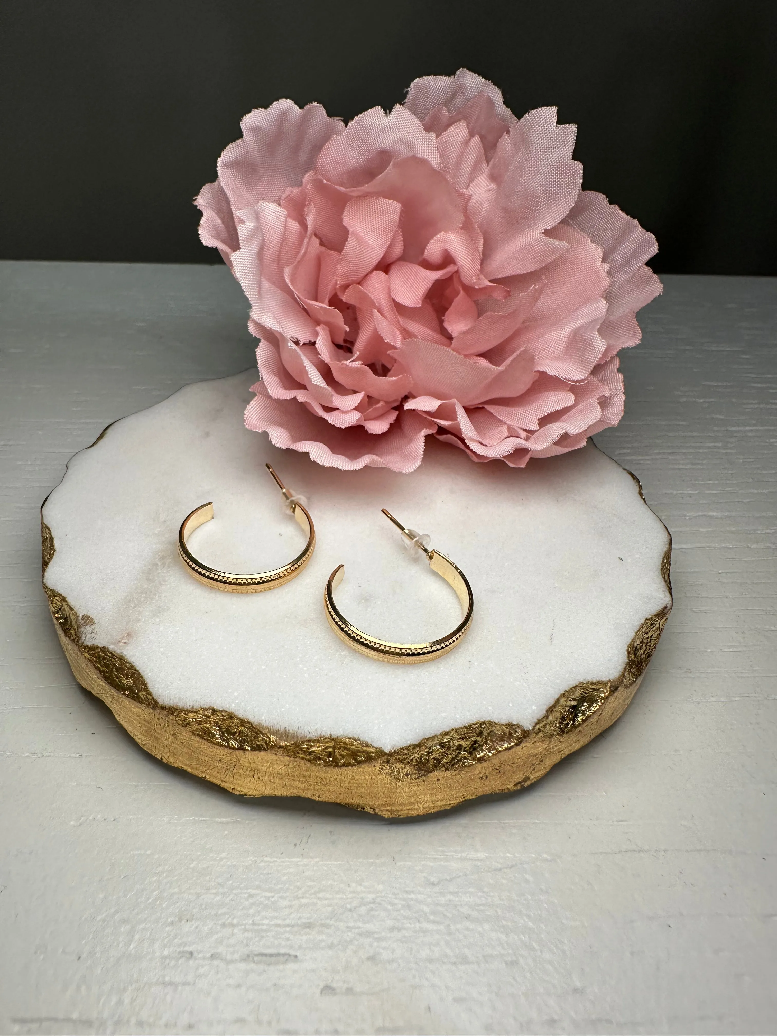 On The Edge Hoop Earrings - Gold
