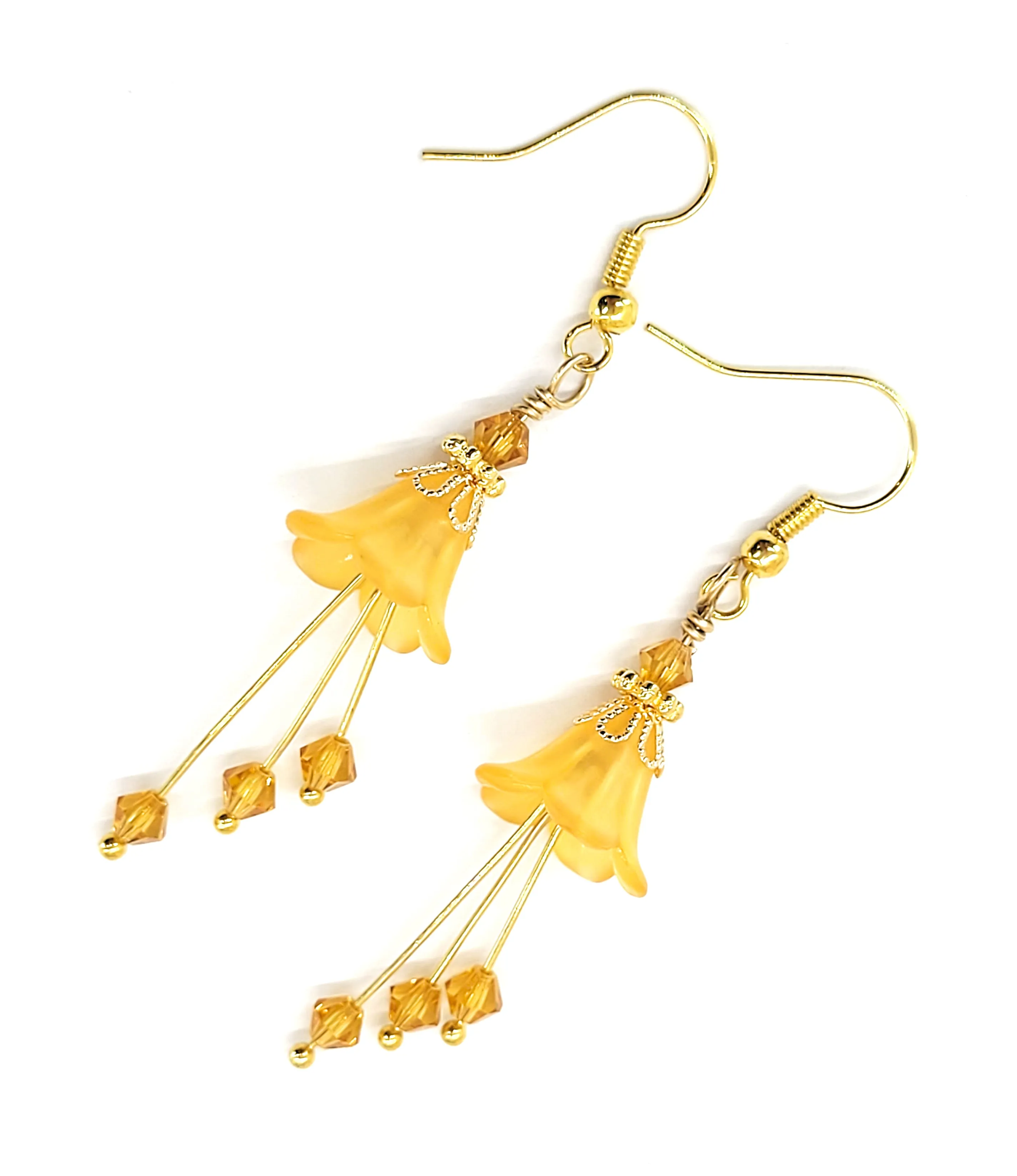 Orange Bell Flower Earrings