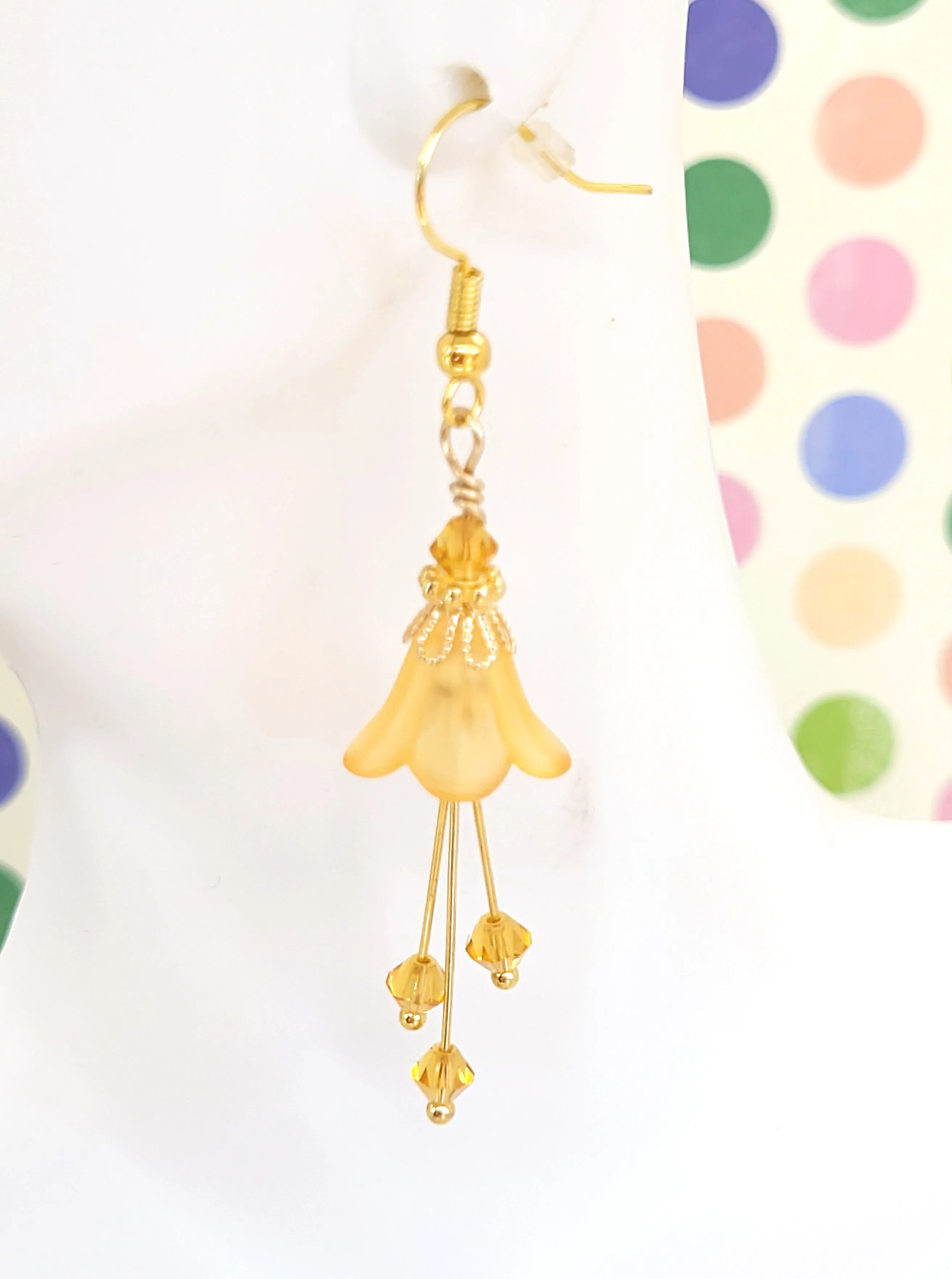 Orange Bell Flower Earrings