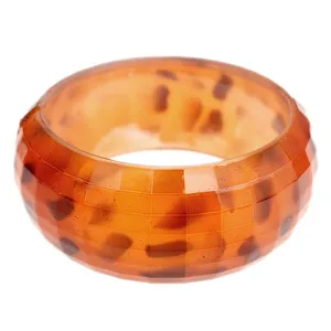 Orange Spotted Cheetah Hinged Bracelet