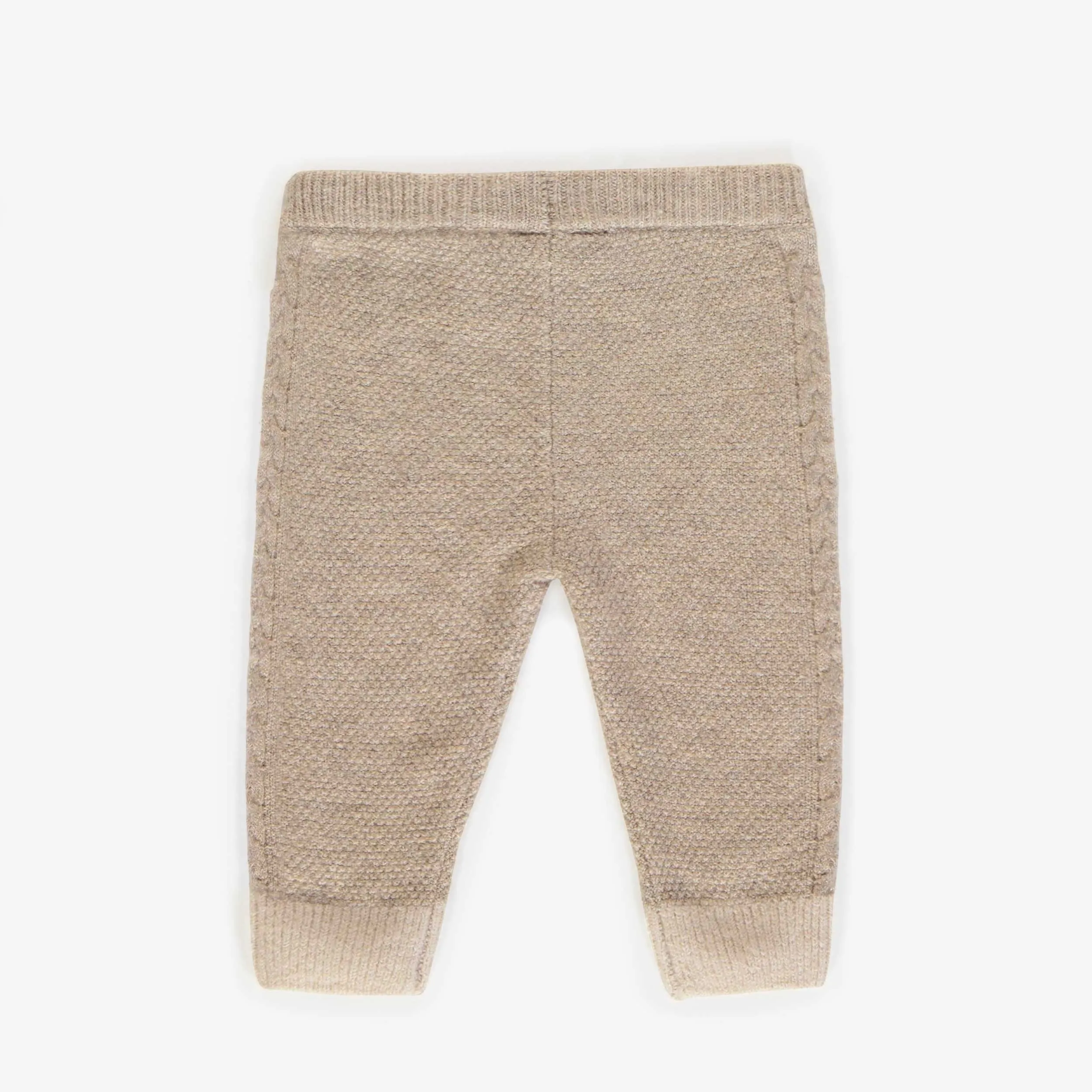 Pantalon de maille en polyester recyclées, naissance  || Knitted pants in recycled polyester, newborn